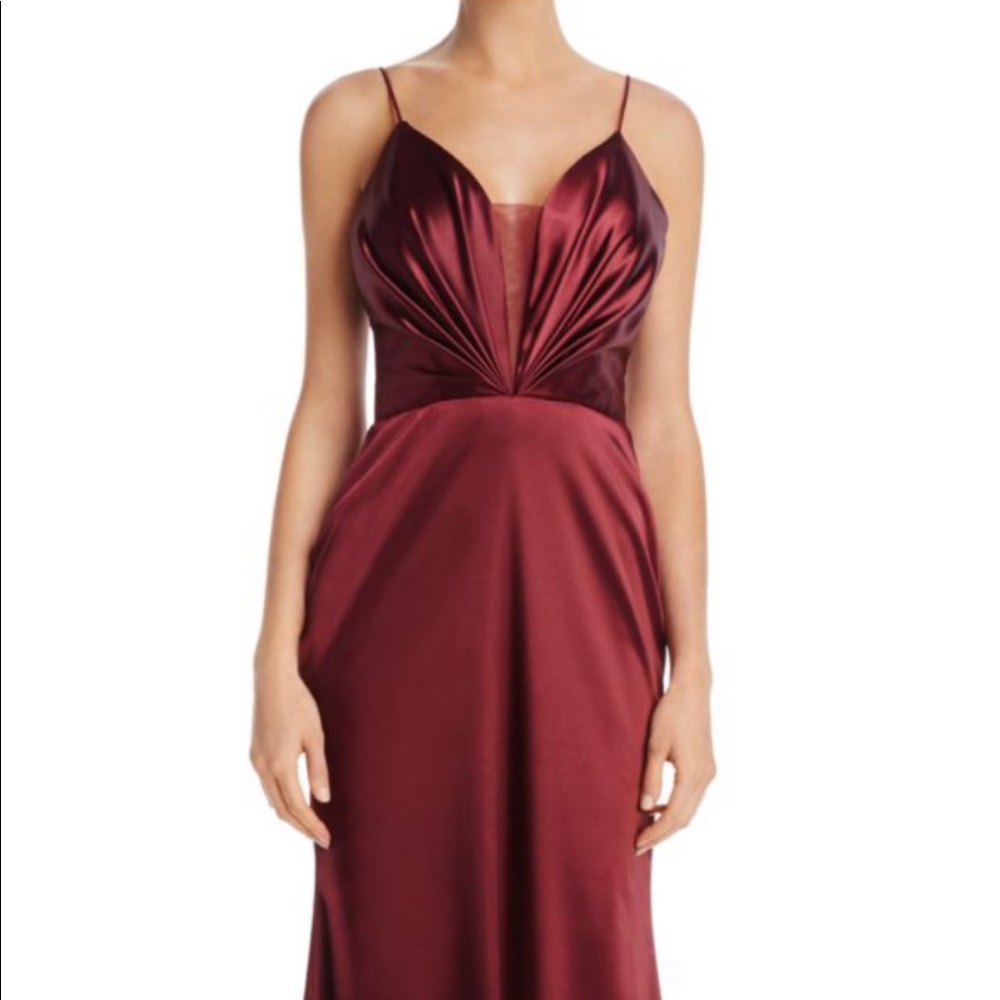 Aqua - Mesh Inset Satin Gown - 100% exclusive!